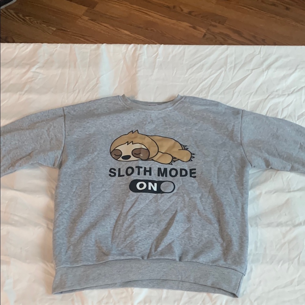 Gray Sloth Mode Sweatshirt